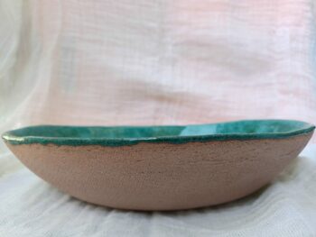 Schale Oval in Meeresblau Optik